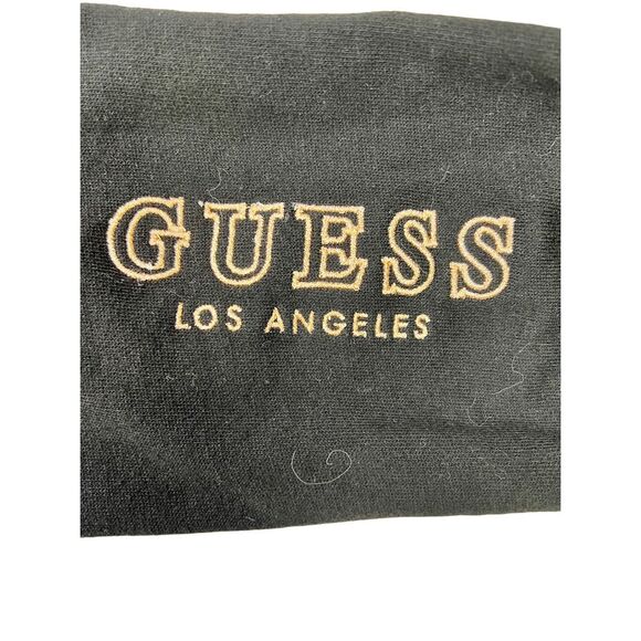 Guess Los Angeles hoodie women’s large black floral cropped long sleeve sheer - Picture 7 of 7